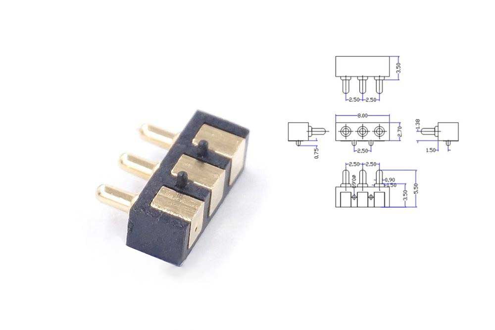 3 pin 彈簧頂針連接器